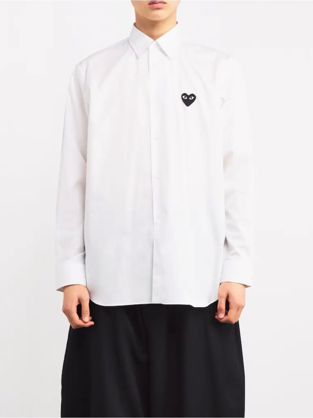 Comme des Garçons PLAY long-sleeve button-up white shirt men’s Sz XL